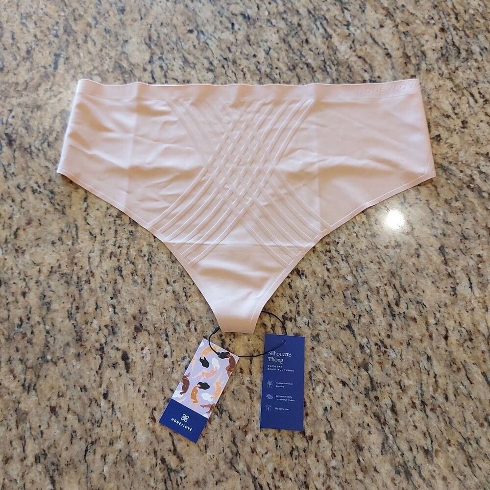 HONEYLOVE Silhouette Thong Panty Size 2X Nude NWT